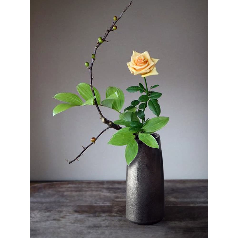 Jiutu vaso de flores de cerâmica artesanal, vaso criativo nórdico, mesa de jantar, arranjo de flores simples, sala de es