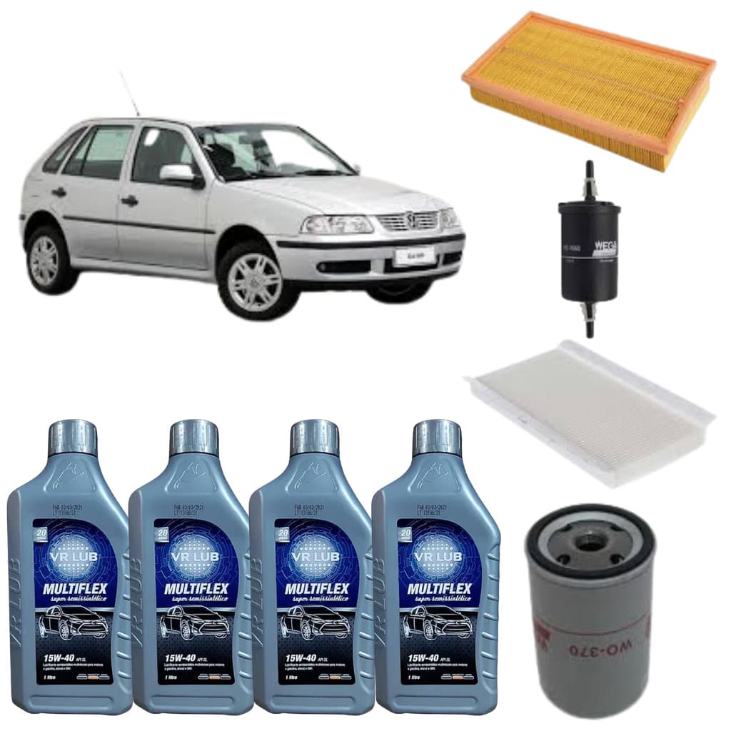KIT TROCA DE ÓLEO + TODOS OS FILTROS GOL G3 1.8 2003 a 2005 AR, OLEO, COMBUSTIVEL E AR CODICIONADO