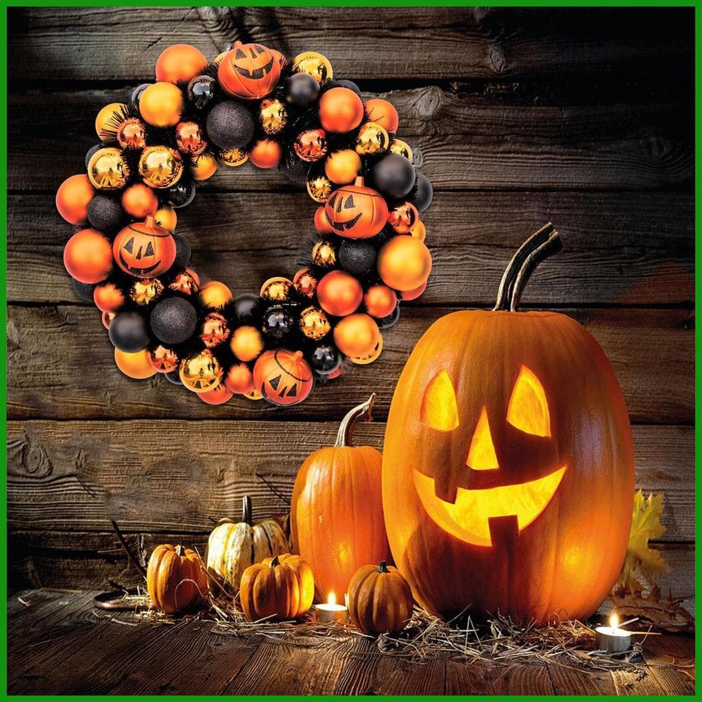 Guirlanda De Halloween , Parede De Fazenda , Decoração , Bola De Abóbora Porta Para Peça Central , Feriado tongmy