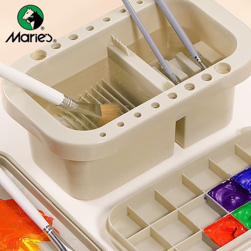 Marley multifuncional conjunto de três peças caneta lavagem titular 51013 com paleta guache aquarela acrílico pintura a