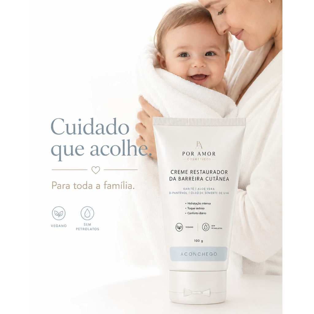 Creme Hidratante Corporal Barreira Cutânea Pele Sensível Toque Sedoso Vegano 100g