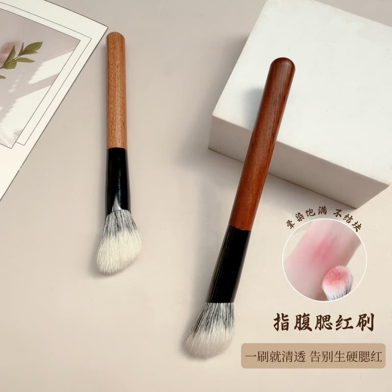Tuitzhou lã inclinação tipo dedo barriga Blush escova iluminador contorno manchas escova de maquiagem de cabelo Animal m