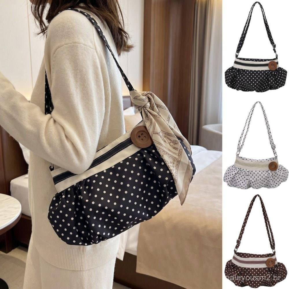 Bolsa Transversal de Nylon LYNDON, Bolsa de Ombro com Estampa de Bolinhas, Estilo Coreano Moderno, Design Estampado de G