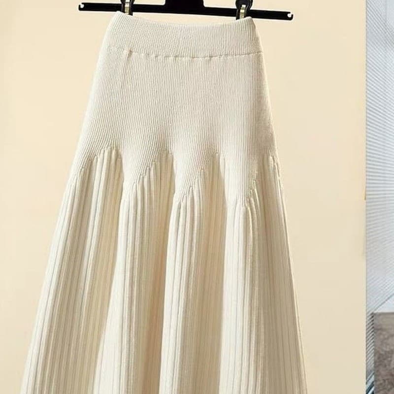 Atividade a linha saia de malha meio comprimento saia 2025 primavera novo estilo temporada camisola vestido mais magro o