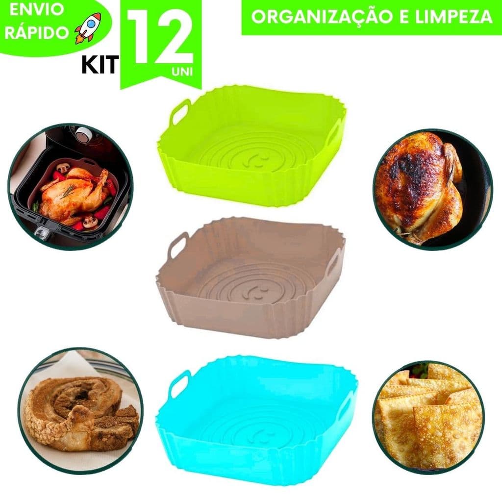 Utilidades Forma Assadeira de Silicone Limpeza Air Fryer  e Forno Compacta Multiuso Utensílios de Cozinha