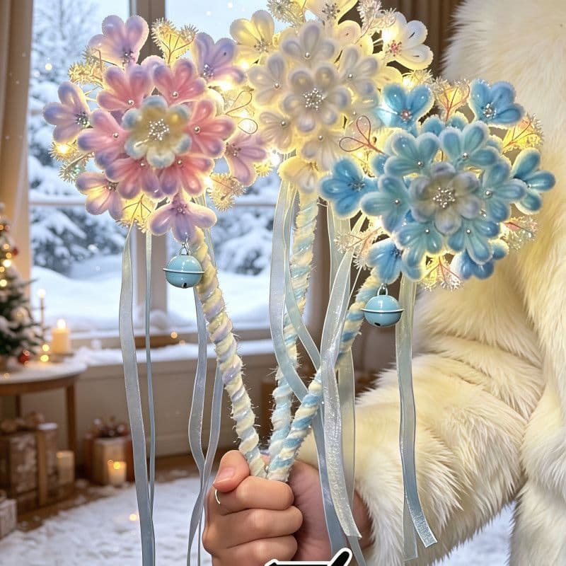 Floco de neve giratório torção mágica saco de material diy feito à mão portátil presente tenda atmosfera luminosa rotati