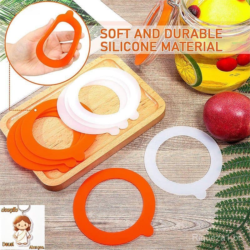 5Pcs Junta De Silicone Vedações Herméticas Anéis De Vedação À Prova De Vazamento De Latas Para Frasco De Vidro