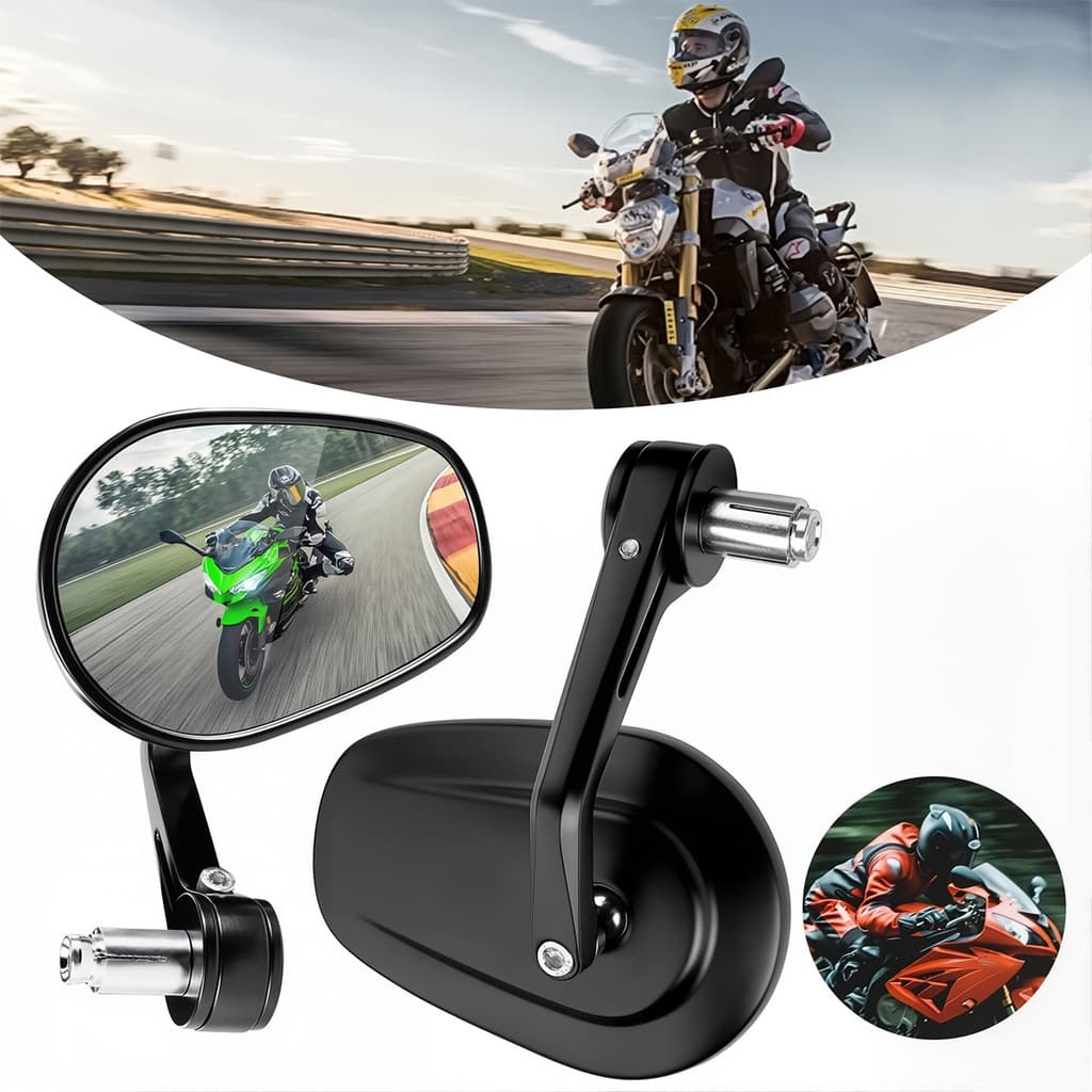 [flyingfishla] Dois Espelhos Retrovisores De Vidro Convexo Para Motocicleta-Espelho De Rotação De 360 Graus Na Extremida