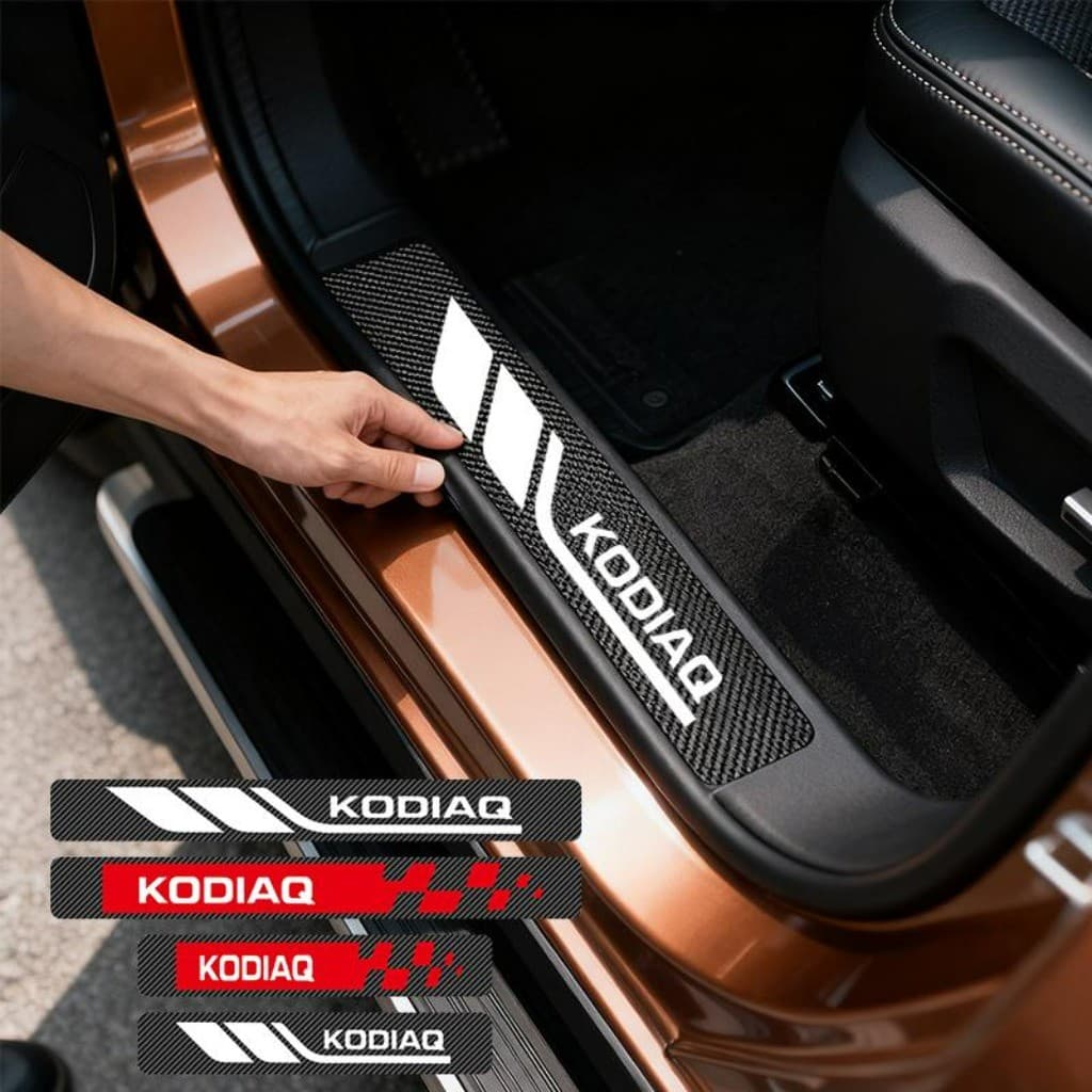 Kit 4 Peças Antiarranhão Fita Protetora De Porta Soleira Automotiva Acessórios Para Carro For Skoda Kodiaq RS