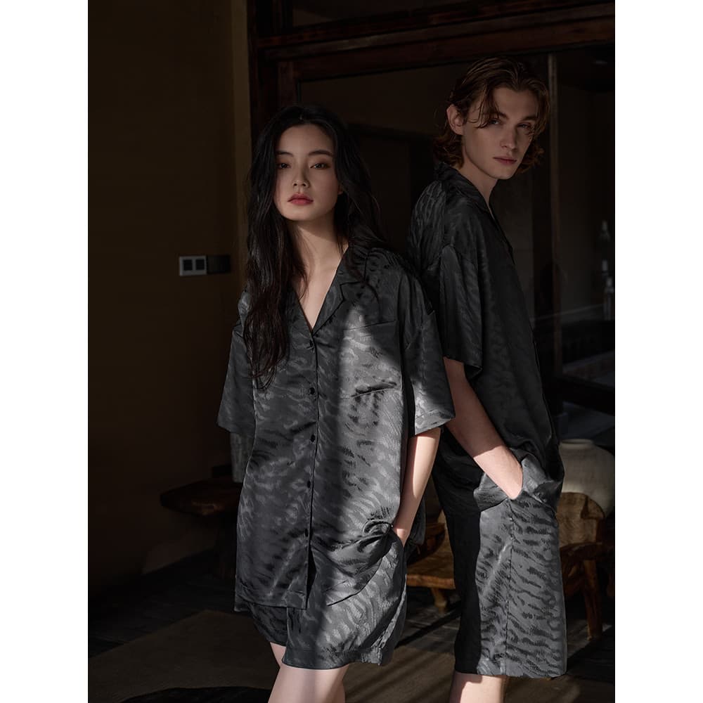 Symphony 25 anos casal pijamas feminino verão Shorts de manga curta gelo seda Loungewear estilo fino moda tira