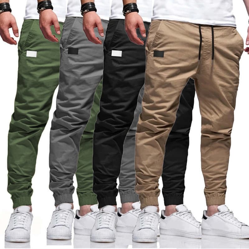 Calças Cargo Masculinas Novas 2026, Cor Sólida, Corte Slim, Calças Jogger Casuais Masculinas, Tamanho Europeu