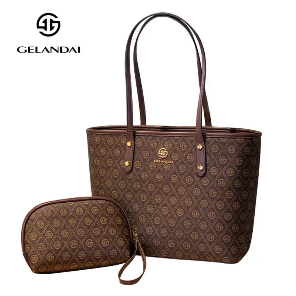 Bolsa Feminina de Luxo Acessível, Marca GELANDAI, Bolsa Grande, Versátil, Adequada para Viagens, Bolsa de Couro PVC Durá