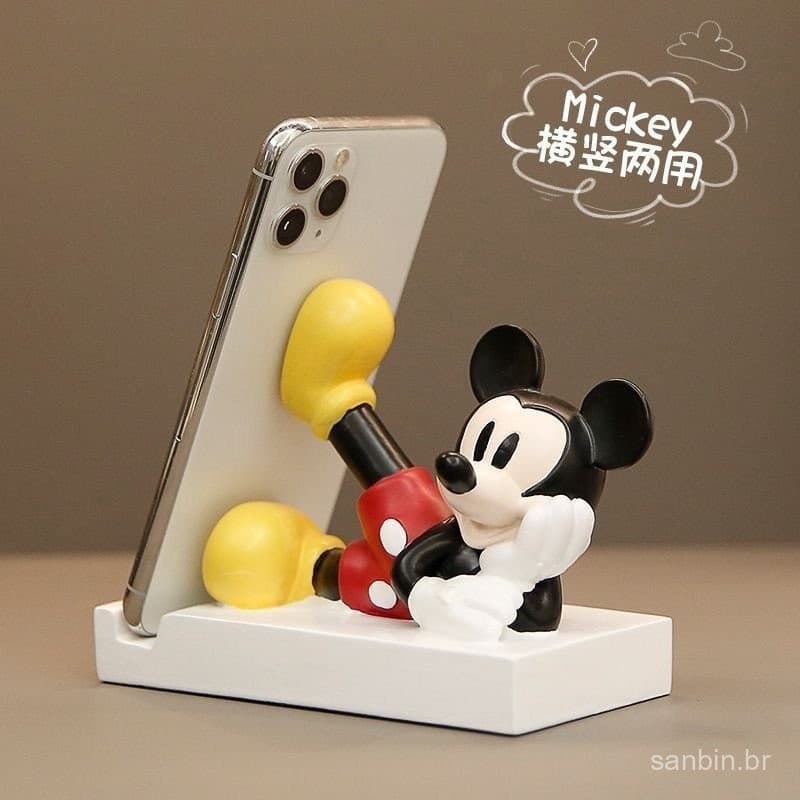 Bonito Mickey decorações Desktop suporte do telefone quarto escritório coisas boas criativo prático decorações presente