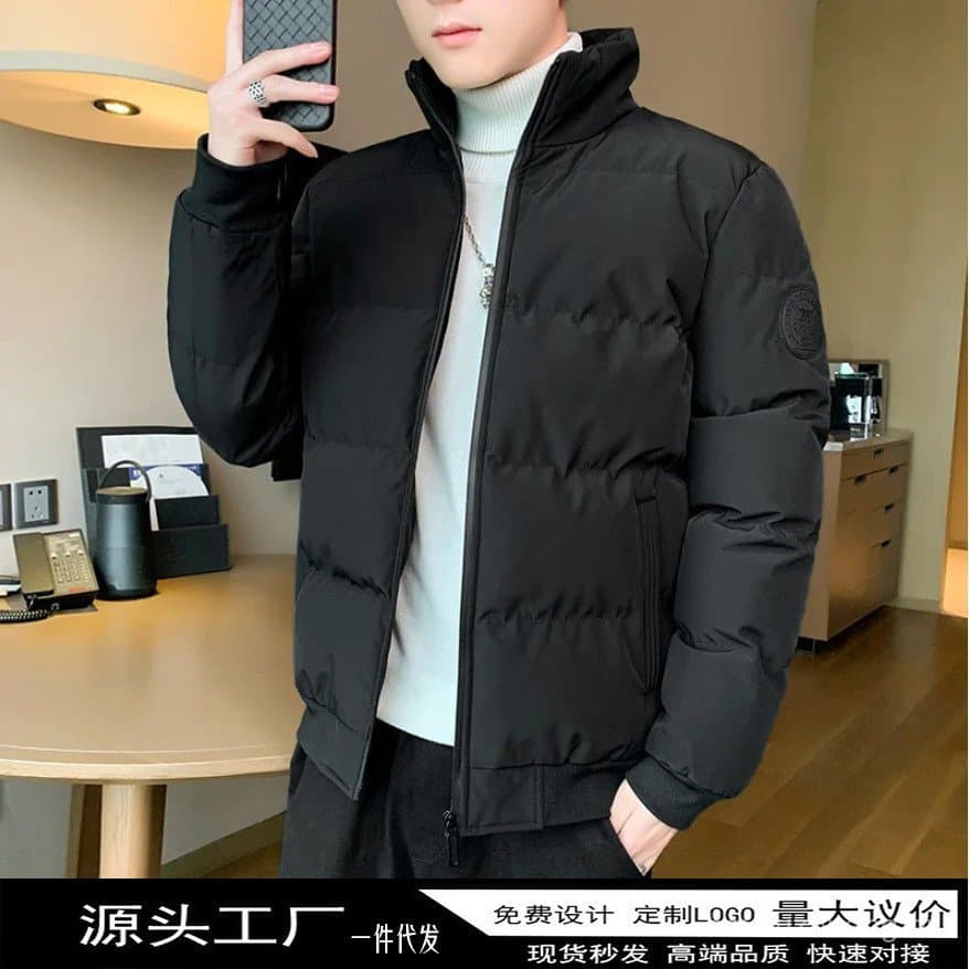 Jaqueta acolchoada masculina outono inverno jaqueta Street Wear gola alta engrossado quente Casual tamanho grande jaquet