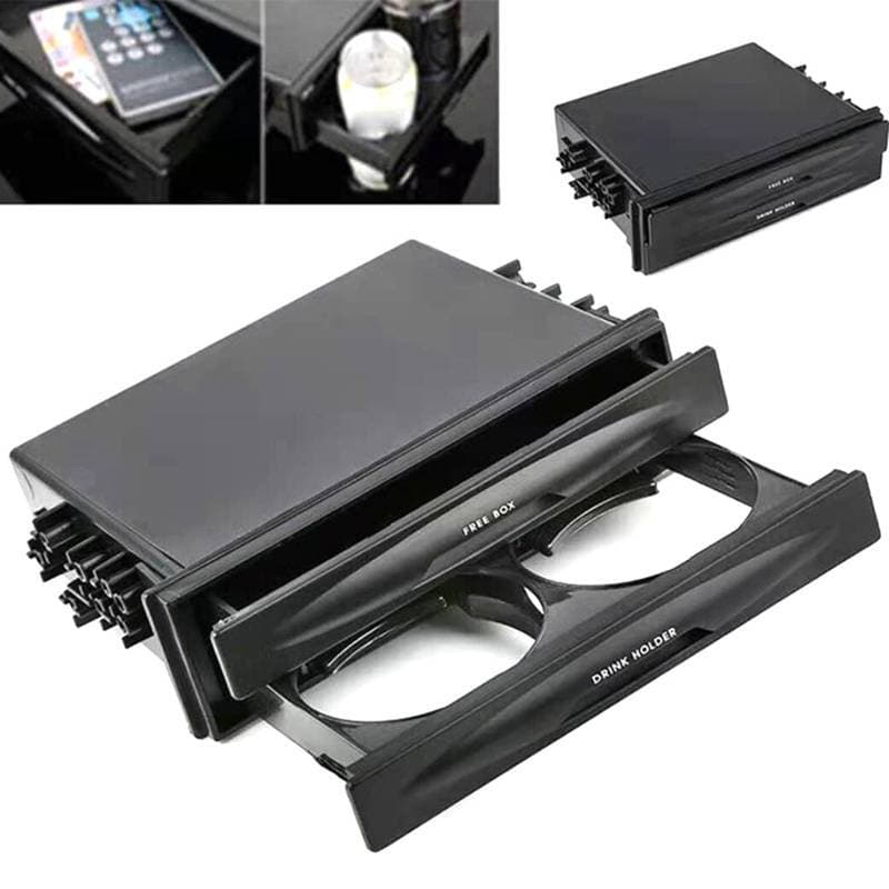 TSBR Suporte Para Copo De Carro , Caixa De Armazenamento , Organizador Duplo Din , Rádio Poeta , Frontal Garrafa De Bebi