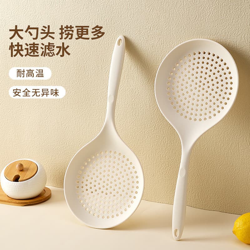 Escumadeira grande de silicone, colher para fondue, resistente a altas temperaturas para uso doméstico, para retirar mac