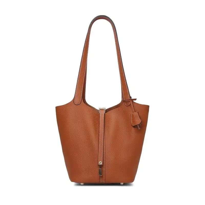 Bolsas de mão femininas SADI em couro de vaca, com bolsa adicional como presente. Estilo casual para uso diário, bolsas