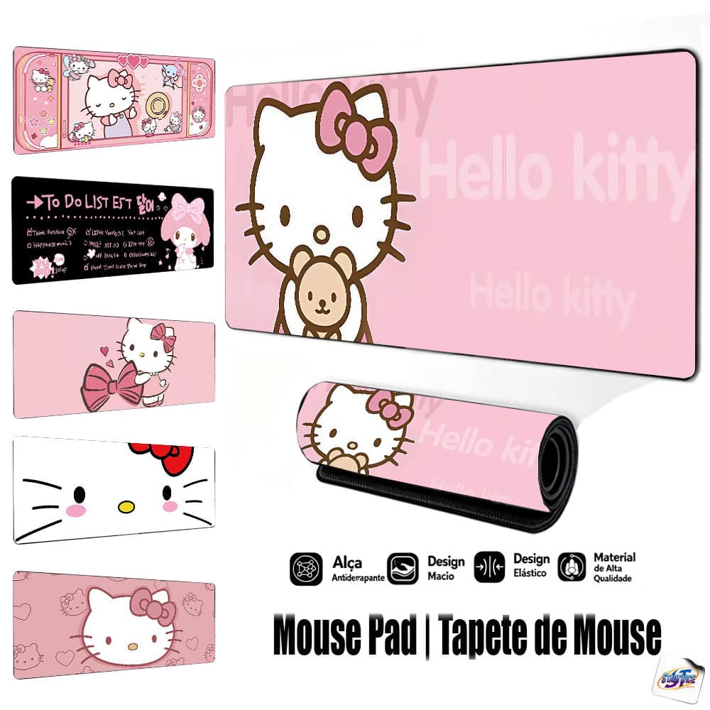Mouse Pad Gamer Tapete de Mouse 80x30cm fofa, Base de Borracha Antiderrapante Borda Costurada FPS Escritório