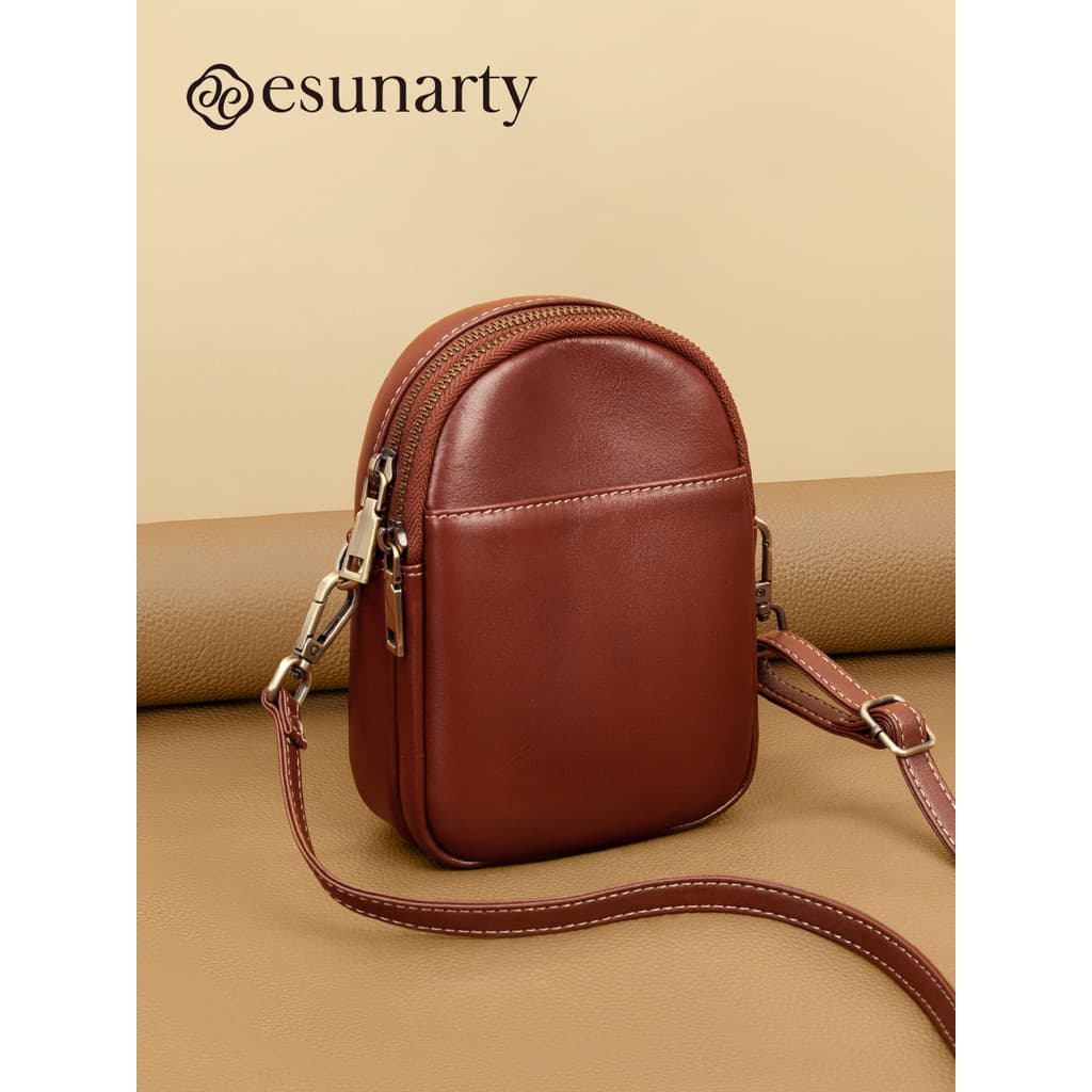 Bolsa para celular feminina, bolsa mensageiro 2026, novo estilo, couro genuíno, pequena, leve, pequena, Mini bolsa de om