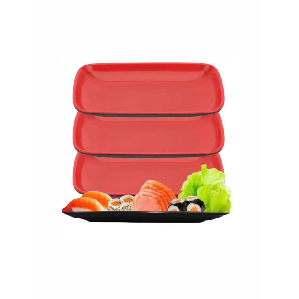 Kit 2 a 12 Unidades Travessa Bandeja Pratos Retangular Melamina 18x12 cm Importadora Util
