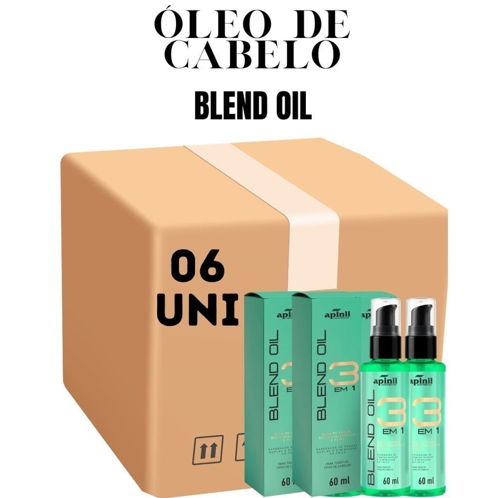 Kit 6 Unidades Óleo Blend Oil 3 Em 1 Reparação Capilar 60Ml Apinil (Campanha)