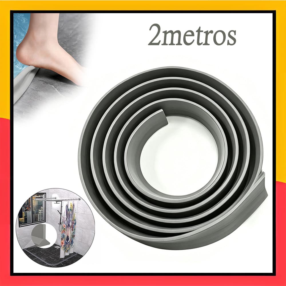 Tira impermeável dobrável flexível da barreira do banheiro - Material TPE de 2m