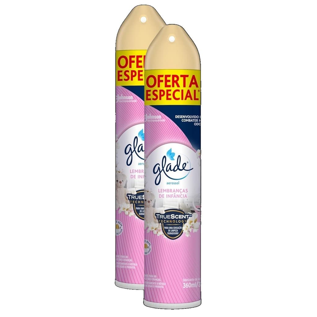 kit 2 Glade Aromatizador de Ambiente Odorizador de Ambiente Lembranças de infância Aerosol 360ml