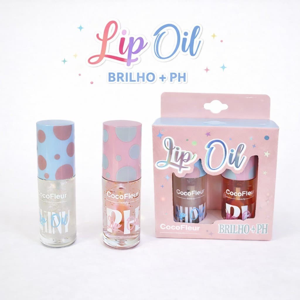 CocoFleur Lip Oil Brilho + PH Muda Cor Hidratante Furtacor Gloss Labial 4g