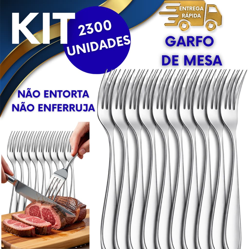 2300 UNIDADES DE GARFO DE MESA USADO EM RESTAURANTES E COZINHAS TALHERES INOX PROMOÇÃO MESA POSTA