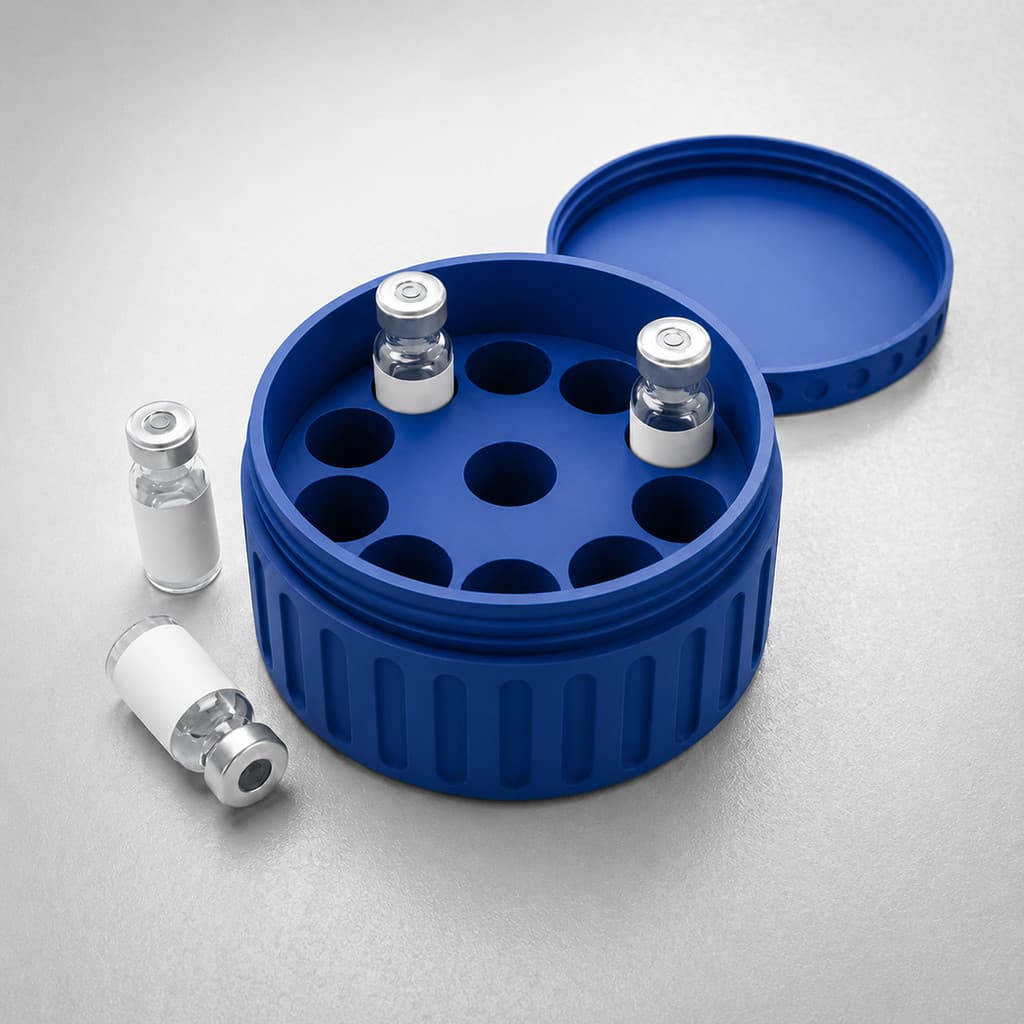 Porta Ampolas 3ml com 10 Compartimentos Estojo Organizador Compacto Preto ou Branco com Tampa Rosca
