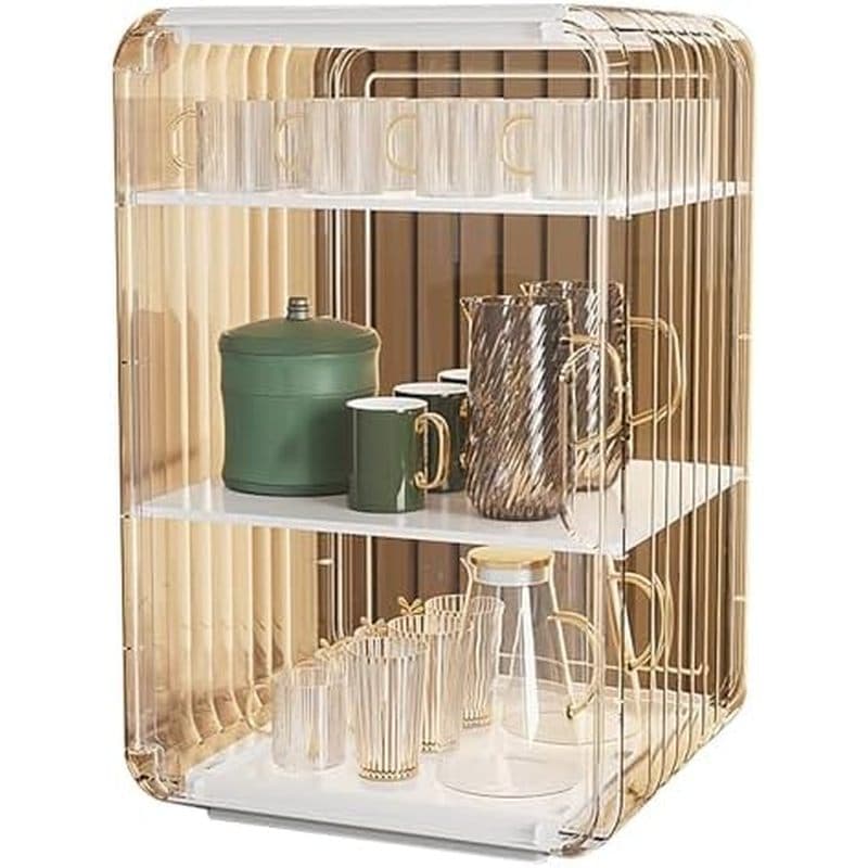 Rack De Armazenamento De Copo De Plástico Transparente Empilhável , Organizador Grande Para Mesa , Armário , Despensa De