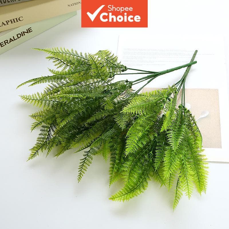 Plantas de Samambaia Artificial para Decoração de Quintal, Samambaias Ornamentais Verdes em Vaso de Plástico