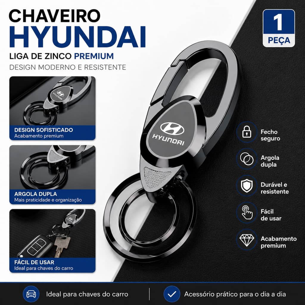 Chaveiro De Metal Com Emblema De Carro , Acessórios Decorativos Para Hyundai i10 i20 i30 i40 ix20 ix35 ix55 Local Nexo‌