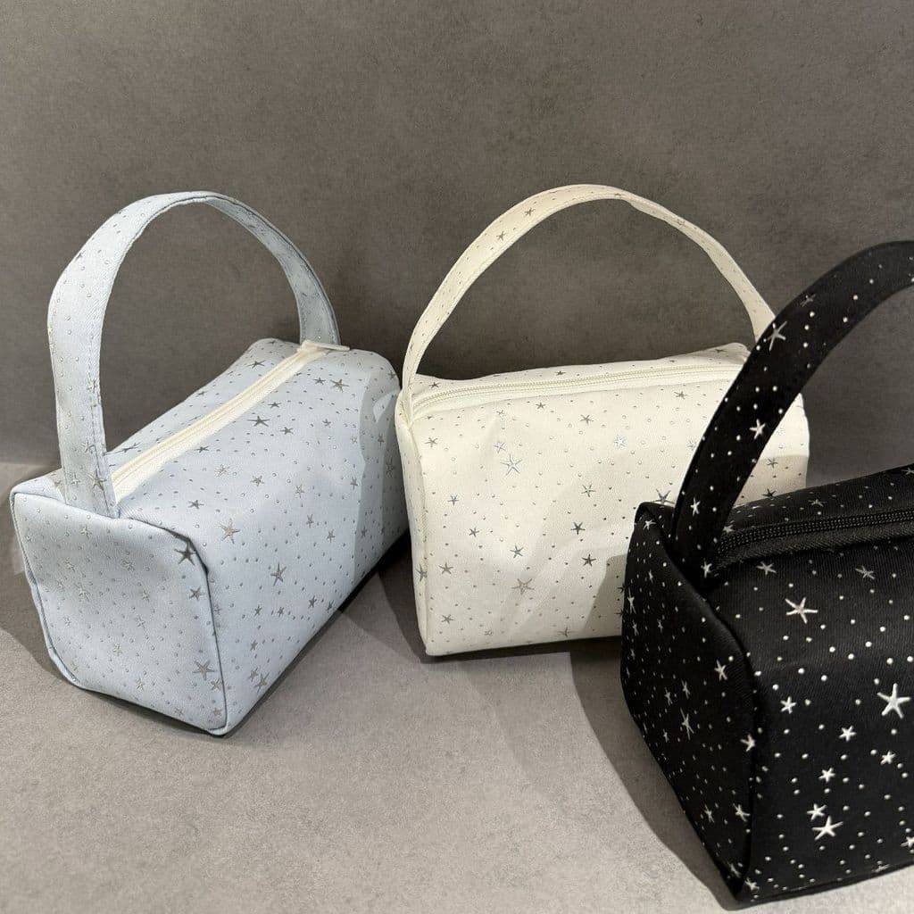 [Jack & Nina] Bolsa de cosméticos feminina estrela bolinhas bolsa de cosméticos grande capacidade para passeio bolsa de