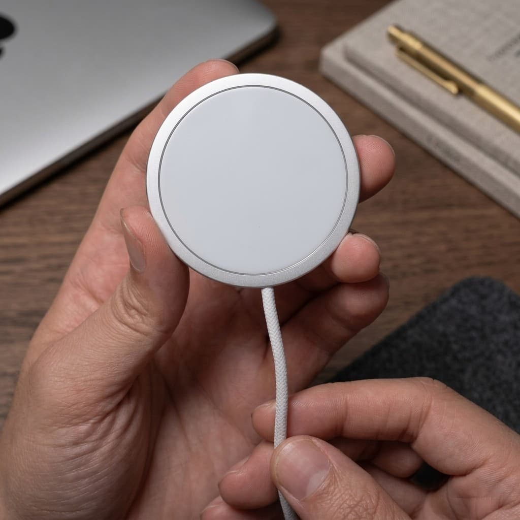 Carregador Por Indução Inteligente MagSafe Slim Carregador Sem Fio Magnético Para iPhone 13 14 15 Cabo 1m