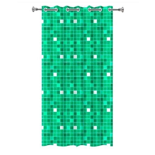 Cortina Box Banheiro Pastilhas Verdes Resistente Umidade Ilhos Facil Instalar