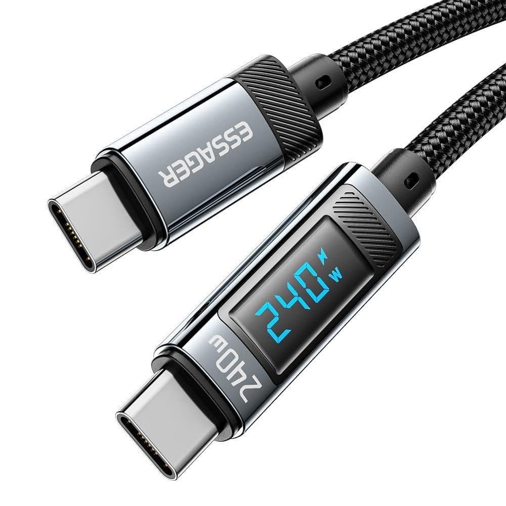 Cabo USB Tipo C para USB C de 240W, Cabo de Carregamento Rápido PD de 100W, Cabo de Carregamento de 1M 5A para MacBook P
