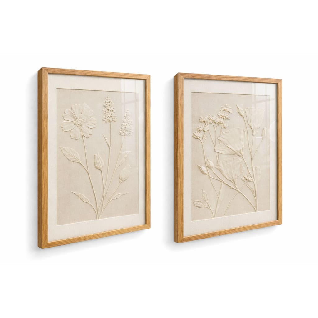 Kit 2 Quadros Flores Minimalistas Decor