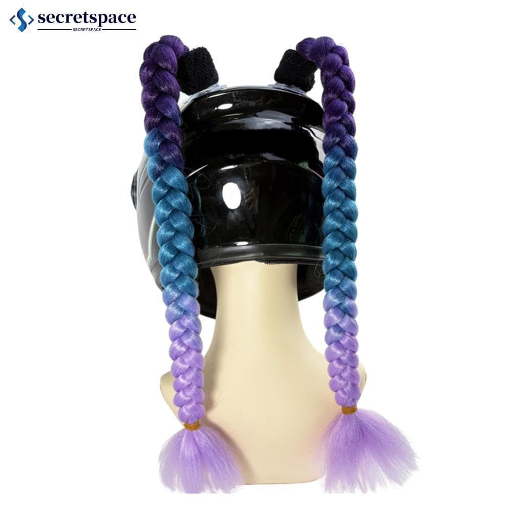 SECRETSPACE 2 Pçs Capacete Da Motocicleta Dupla Trança Tranças Decoração Mulher Peruca Para Capacetes De Moto Torção Rab