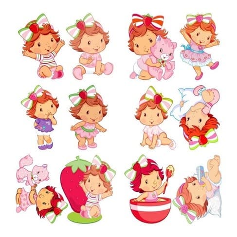 Decoração De Festa Moranguinho Baby - 10 Displays De 20cm
