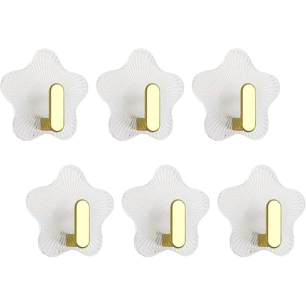 Conjunto de 6 Ganchos Adesivos Utilitários, Ganchos para Toalhas e Roupões de Alta Resistência (12 lbs), Ganchos Adesivo