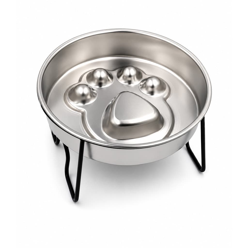Comedouro/Bebedouro Elevado 11cm Inox 22cm Cães E Gatos
