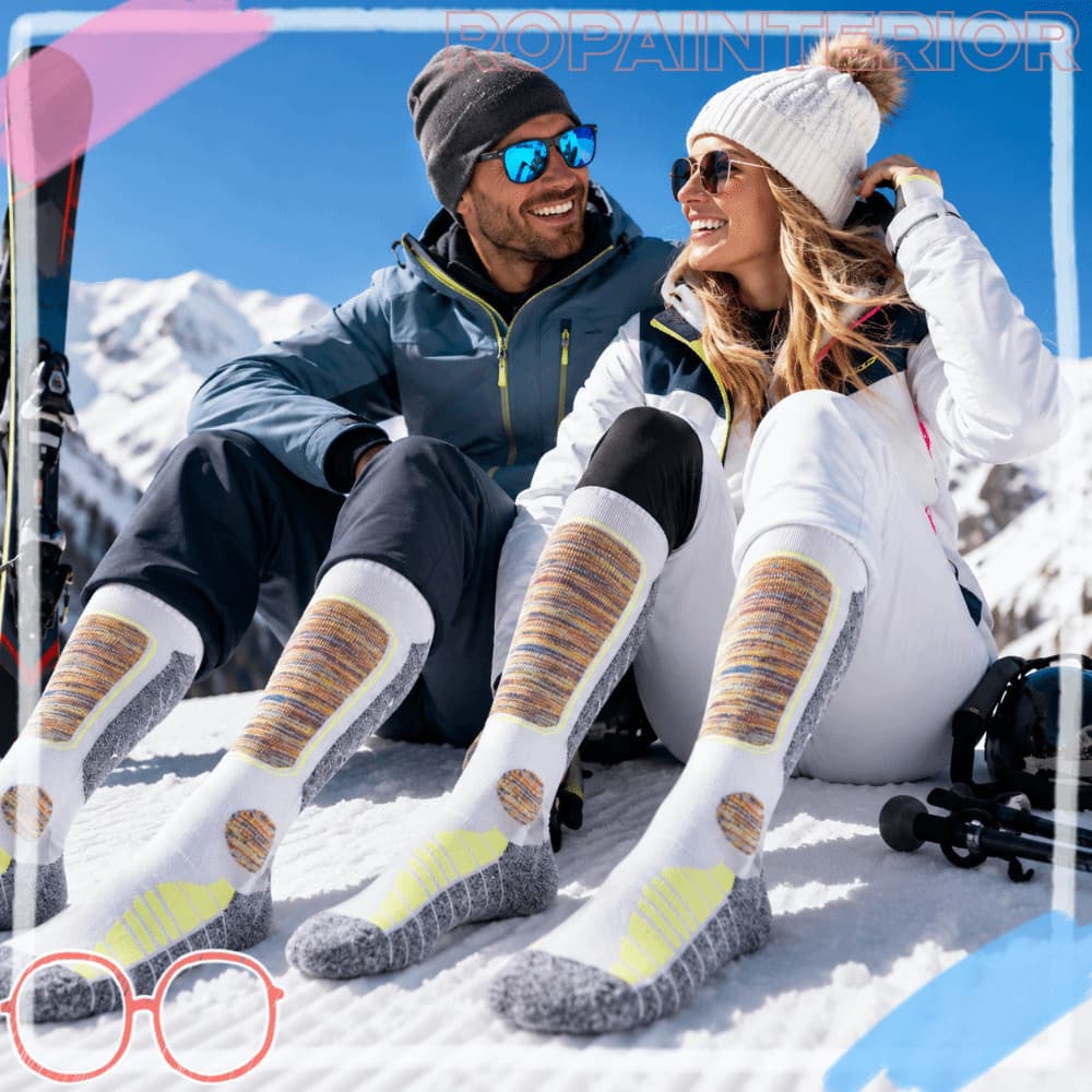 ROPAINTERIOR Meias De Esqui De Inverno , Térmicas Respiráveis E Quentes Altas Antiderrapantes Para Absorção De Umidade N