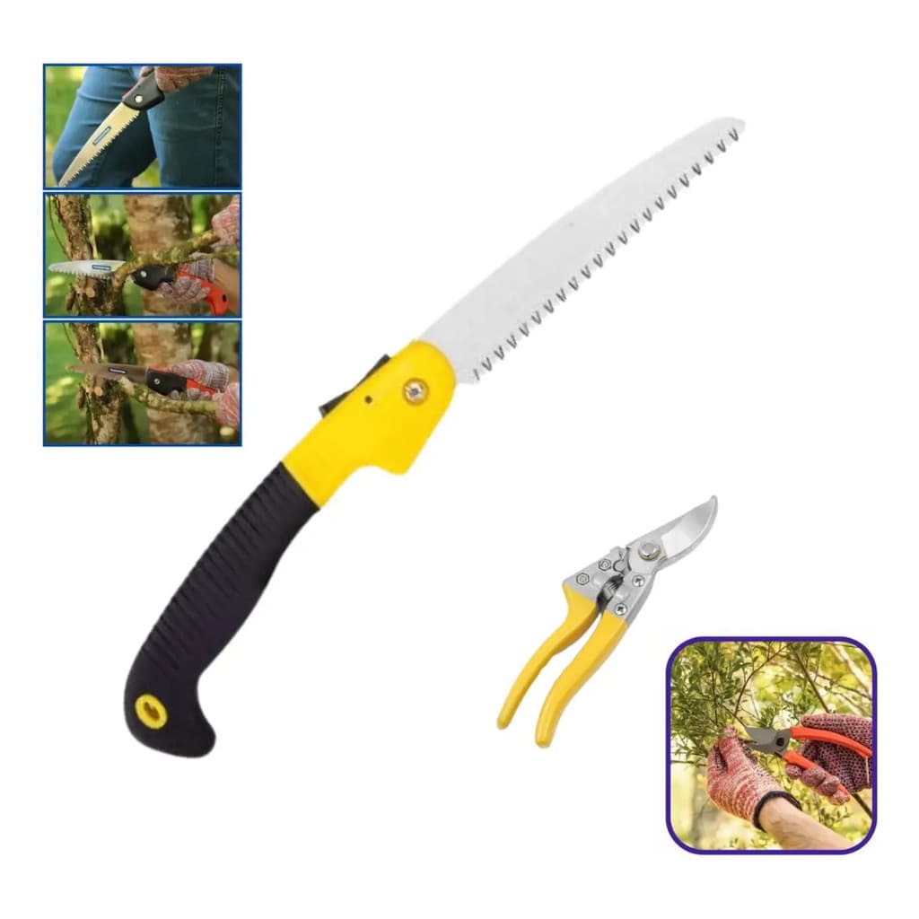 Kit Serra De Poda Dobrável 7 Polegadas+tesoura De Jardim18cm