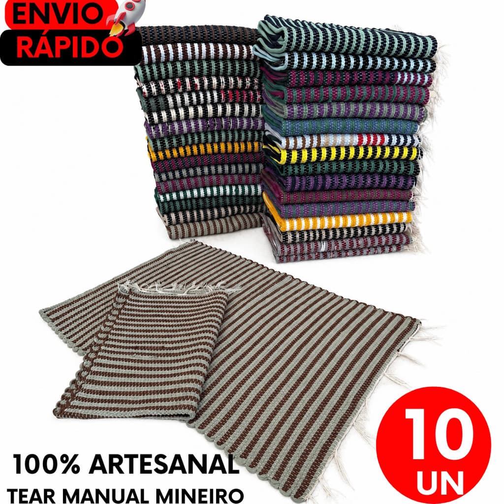 Kit 10 tapetes porta capacho retalho artesanal rustico simples casa quarto útil