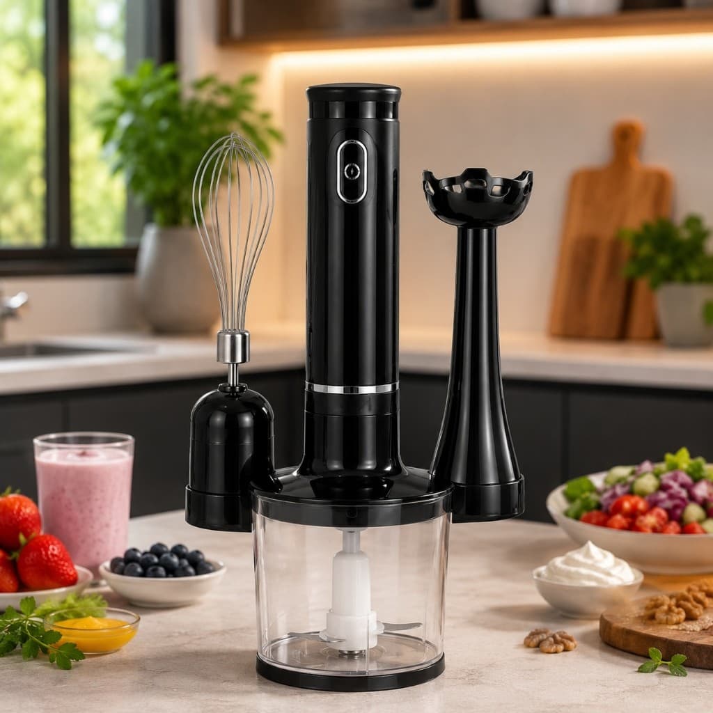 Kit Mixer Processador Batedor Alimentos Multifuncional 3 em 1 127V Praticidade Cozinha