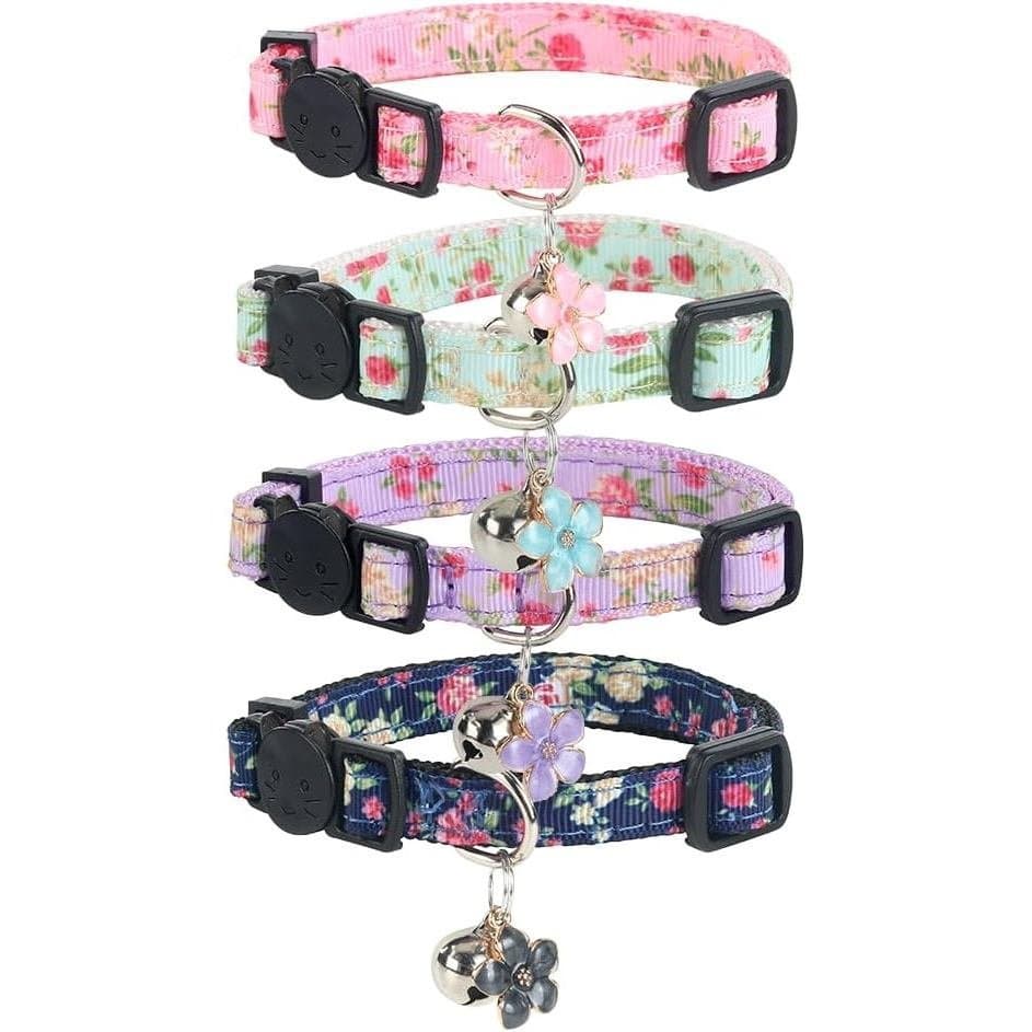 Coleiras para Gatos Yizepet com Sinos, Coleira para Gatinhos com Fecho de Segurança, Coleira Fofa para Gatinhos, Acessór