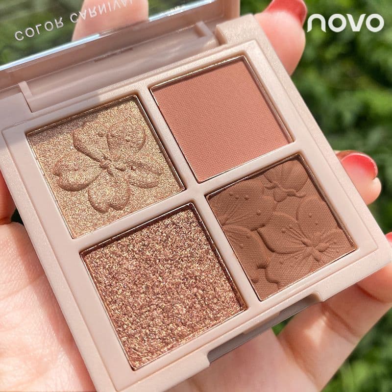 NOVO Sakura Story sombra de quatro cores Super quente Glitter pequena paleta contas fosco portátil à prova dwaterproof á