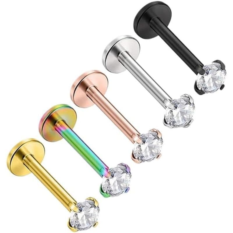 Pregos Labiais E Anéis De Aço Inoxidável Com design De Rosca Interna , Adequados Para Lábios , Cartilagem Orelhas .