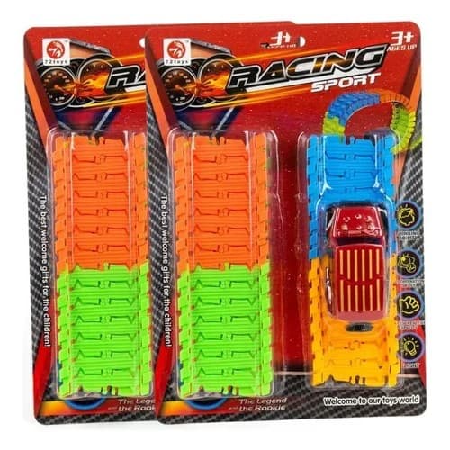 Brinquedo Kit 2 Pistas de Corrida Flexíveis com Carrinhos para Crianças